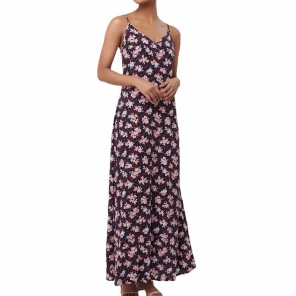 LOFT nwot Floral Paisley Strappy Maxi Dress